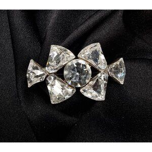 Vintage 1940S-1950S Rhinestone Silver-Tone Brooch Pin